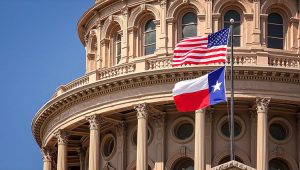 Texas flag with American flag